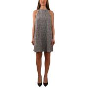 Korte jurk in technische stof RRD , Gray , Dames