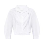 Witte Pofmouw High-Low Blouse Givenchy , White , Dames