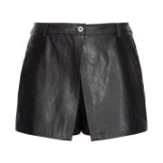 Polyester Shorts met voorste knoopsluiting Pinko , Black , Dames