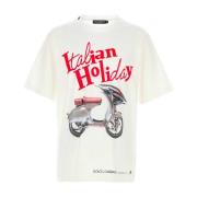 Klassiek Wit Katoenen T-shirt Dolce & Gabbana , Multicolor , Heren