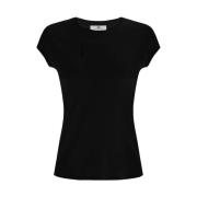 Modal Geborduurd T-shirt Elisabetta Franchi , Black , Dames