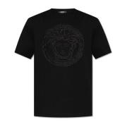 T-shirt met Medusa-hoofd Versace , Black , Heren