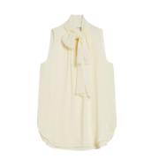 Gele zijden blouse met strikdetail Max Mara , Yellow , Dames