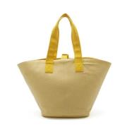 Pre-owned Canvas handbags Hermès Vintage , Yellow , Dames