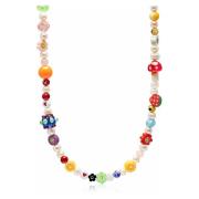 Men's Berry Pearl Choker with Assorted Beads Nialaya , Multicolor , He...