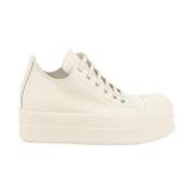 Leren Platform Sneakers met Vetersluiting Rick Owens , White , Dames