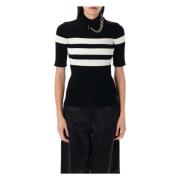 Gestreepte Gebreide Top Zwart Wit Jean Paul Gaultier , Black , Dames