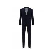 Navy Wol Katoen Blazer Broek Set Dsquared2 , Blue , Heren