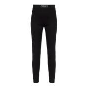 Leggings met logopatch Versace , Black , Dames