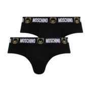 Zijden Slip Set Moschino , Black , Heren