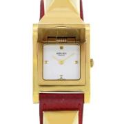 Pre-owned Leather watches Hermès Vintage , White , Dames