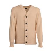 Katoenen Cardigan Sweater Drumohr , Beige , Heren