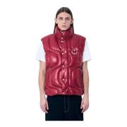 Gewatteerd Dons Gilet met Golfmotief Moncler , Red , Heren