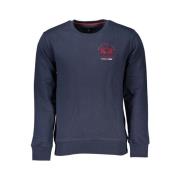 Blauw geborduurd sweatshirt met ronde hals La Martina , Blue , Heren