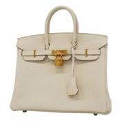 Pre-owned Leather handbags Hermès Vintage , White , Dames