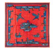 Pre-owned Silk scarves Hermès Vintage , Red , Dames