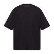 T-shirt met geborduurd logo Marni , Black , Heren