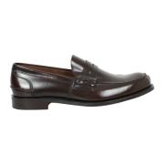 Ebony Leren Loafers, Ronde Neus, Instapper Church's , Brown , Heren