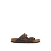 Klassieke Leren Arizona Slippers met Kurk Birkenstock , Brown , Heren