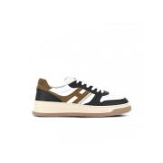 Bicolor leren sneakers met geheugenschuim Hogan , Brown , Heren