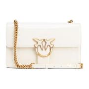 Kleine emaille-effect Love Birds tas Pinko , White , Dames