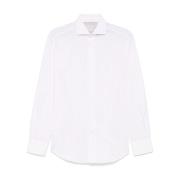 Gestreept overhemd met knoopsluiting Brunello Cucinelli , White , Here...