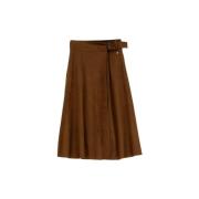 Geplooide rok met decoratieve riem Dixie , Brown , Dames