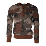 Camouflage Crew Neck Pullover Sweater Dolce & Gabbana , Multicolor , H...