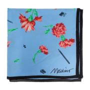 Zijden sjaal met bloemmotief Moschino , Blue , Dames