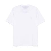 Bedrukte Ronde hals T-shirts Brunello Cucinelli , White , Heren