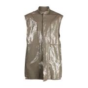 Geborduurde Teem1 Vest Rick Owens , Beige , Heren