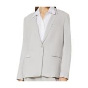 Klassieke Blazer met Riem en Revers Windsor , Gray , Dames