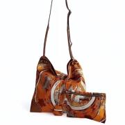 Pre-owned Leather shoulder-bags Hermès Vintage , Orange , Dames