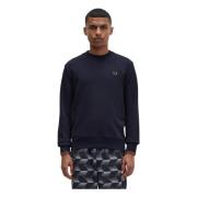 Katoenen ronde hals sweatshirt met geribbelde manchetten Fred Perry , ...