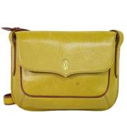 Pre-owned Leather shoulder-bags Cartier Vintage , Yellow , Dames