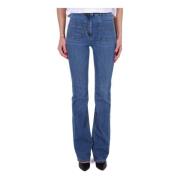 Rechte Pijp Denim Stretch Jeans Blauw Elisabetta Franchi , Blue , Dame...