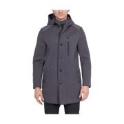 Grijze Wollen Blend Scuba Parka Capuchon Bob , Gray , Heren