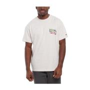 Flag Tiger Grafisch Katoenen T-shirt Tommy Hilfiger , White , Heren