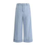 Moderne Wide Leg Denim Broek Valentino , Blue , Heren