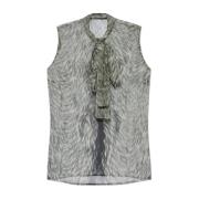 Mouwloze zijden top Dolce & Gabbana , Gray , Dames