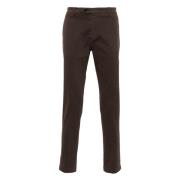 Corduroy Slim Fit Broek Midnight Blue Briglia , Brown , Heren