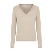 Beige Cashmere V-Neck Sweater Max Mara , Beige , Dames