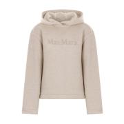 Beige hoodie met logo borduurwerk Max Mara , Beige , Dames