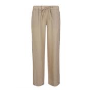 Linnen Beige Broek Made in Italy Fay , Beige , Dames