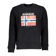 Zwarte Sweatshirt met Lange Mouwen en Logo Print Napapijri , Black , H...