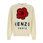 Ivory Wool Sweater Kenzo , White , Heren