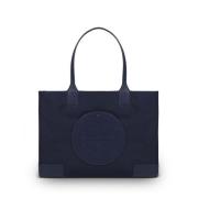 Geëmbosseerde Logo Tote Tas Tory Burch , Blue , Dames