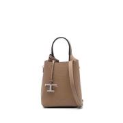 Taupe Schoudertas met Handvat Tod's , Brown , Dames