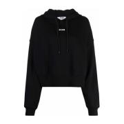 Zwart Logo Print Hoodie Msgm , Black , Dames