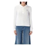 Kabelgebreide Trui Lange Mouw Polo Ralph Lauren , White , Dames